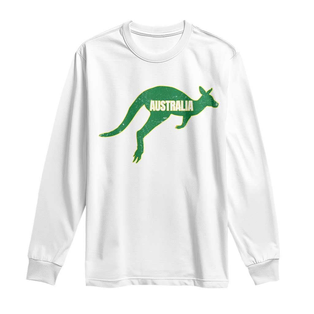 Vintage Kangaroo Australia Long Sleeve Shirt Patriotic Country Pride Graphic Aussie Roo Kangaroo