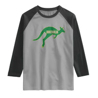 Vintage Kangaroo Australia Raglan Shirt Patriotic Country Pride Graphic Aussie Roo Kangaroo