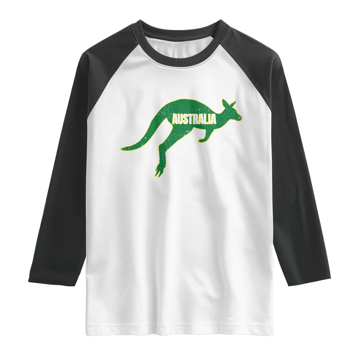 Vintage Kangaroo Australia Raglan Shirt Patriotic Country Pride Graphic Aussie Roo Kangaroo