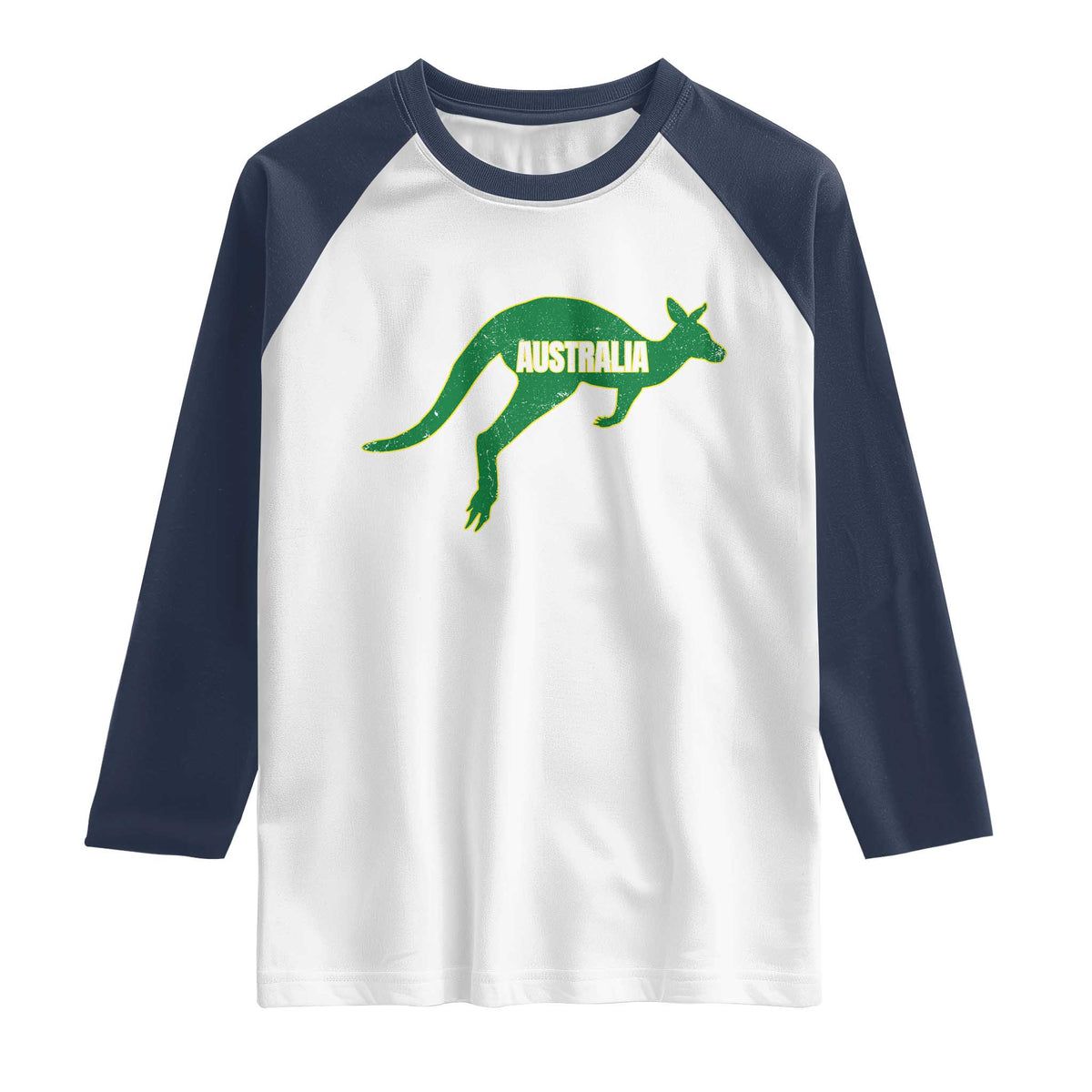 Vintage Kangaroo Australia Raglan Shirt Patriotic Country Pride Graphic Aussie Roo Kangaroo