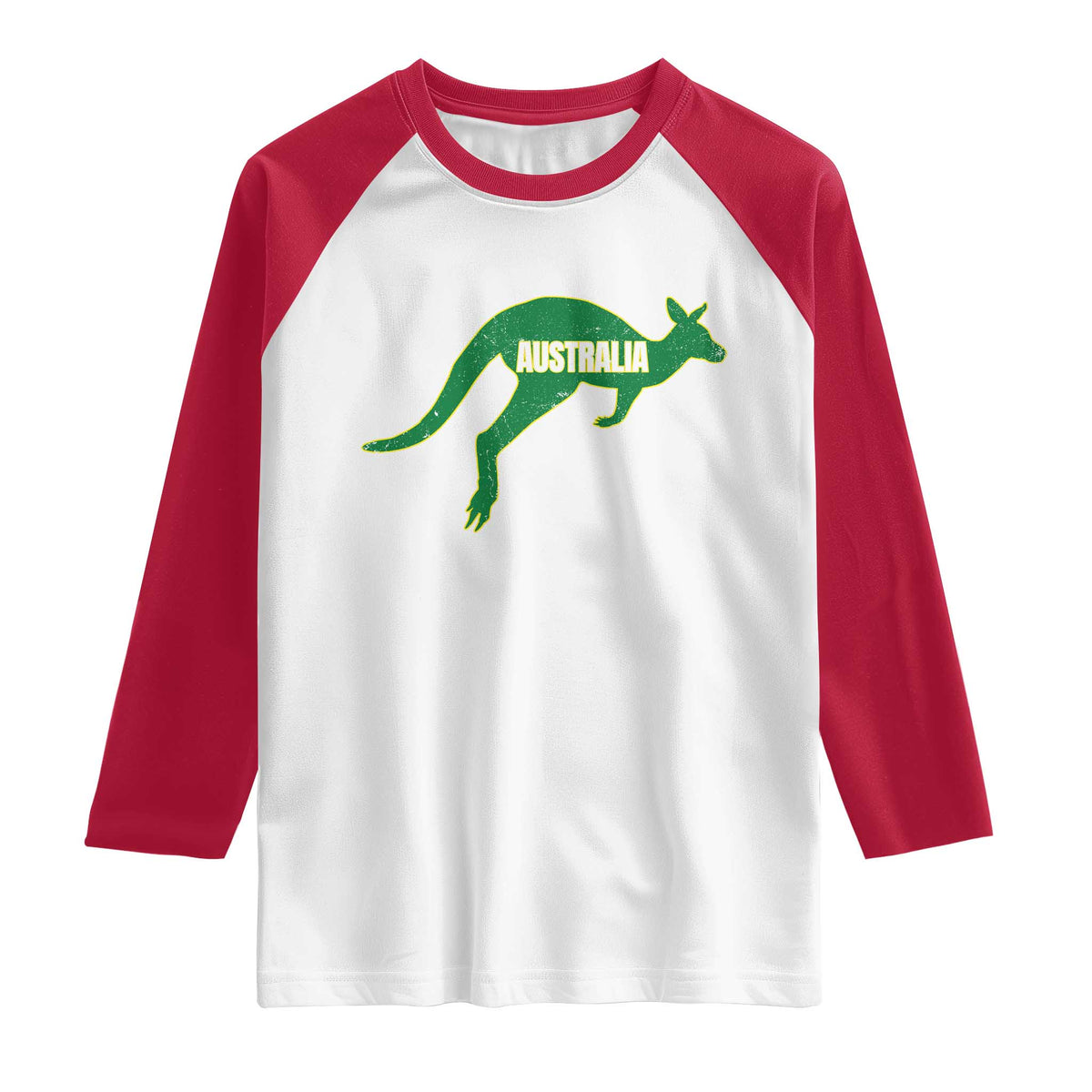 Vintage Kangaroo Australia Raglan Shirt Patriotic Country Pride Graphic Aussie Roo Kangaroo