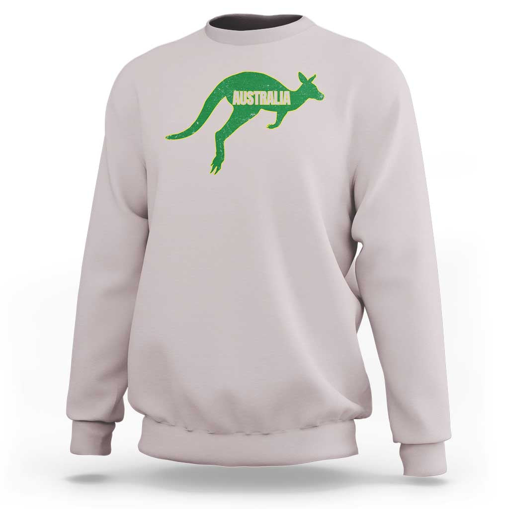 Vintage Kangaroo Australia Sweatshirt Patriotic Country Pride Graphic Aussie Roo Kangaroo