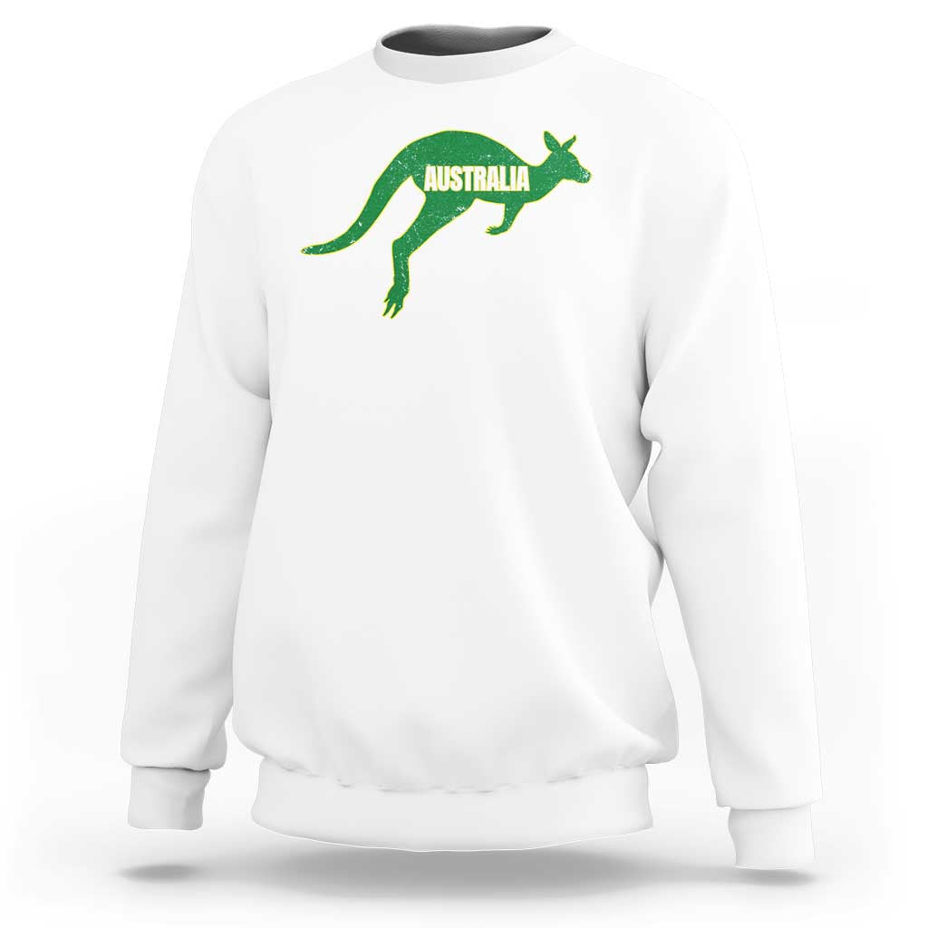 Vintage Kangaroo Australia Sweatshirt Patriotic Country Pride Graphic Aussie Roo Kangaroo