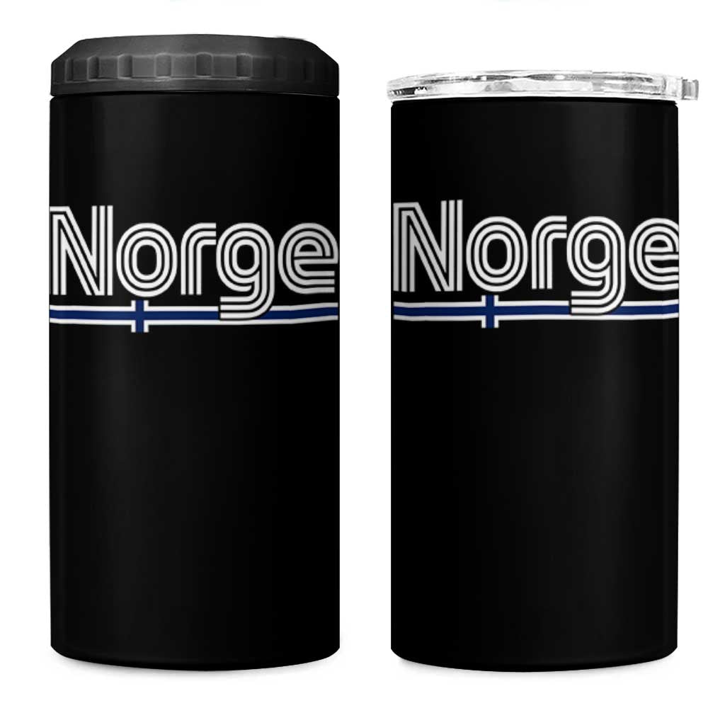 Retro Vintage Norge Flag 4 in 1 Can Cooler Tumbler Norway Norwegian Pride Heritage Scandinavian
