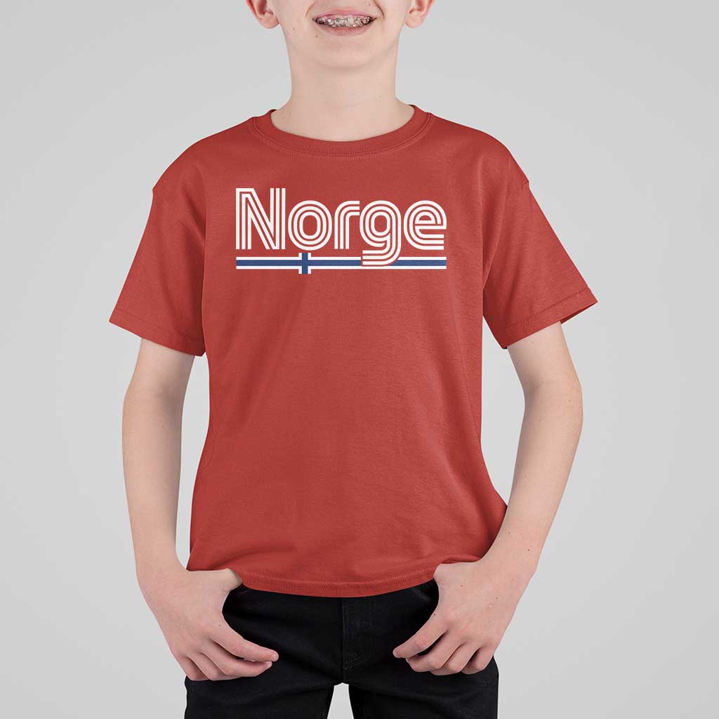 Retro Vintage Norge Flag T Shirt For Kid Norway Norwegian Pride Heritage Scandinavian
