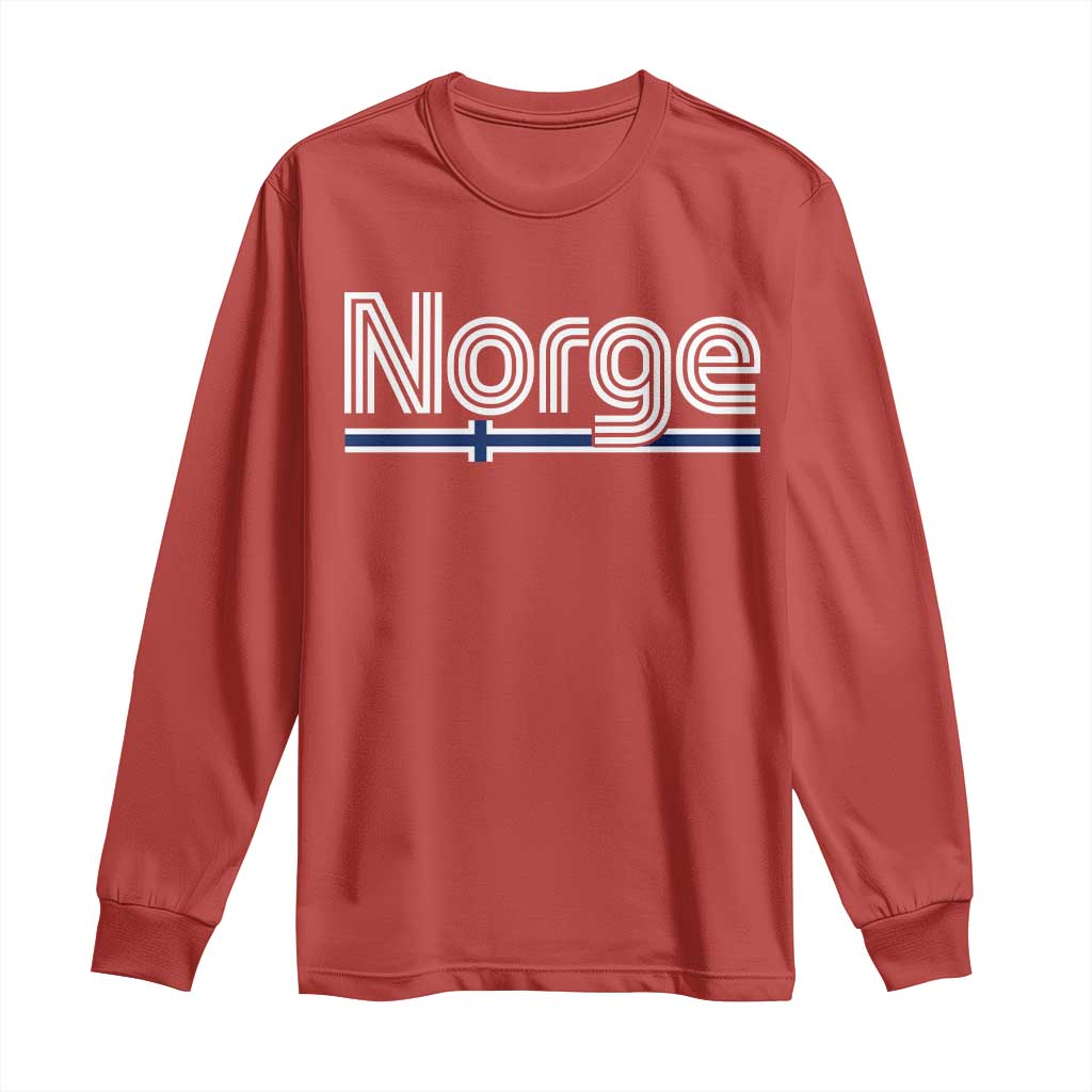 Retro Vintage Norge Flag Long Sleeve Shirt Norway Norwegian Pride Heritage Scandinavian