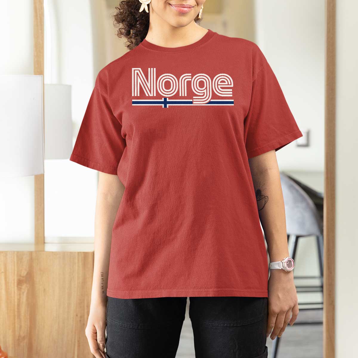 Retro Vintage Norge Flag T Shirt For Women Norway Norwegian Pride Heritage Scandinavian