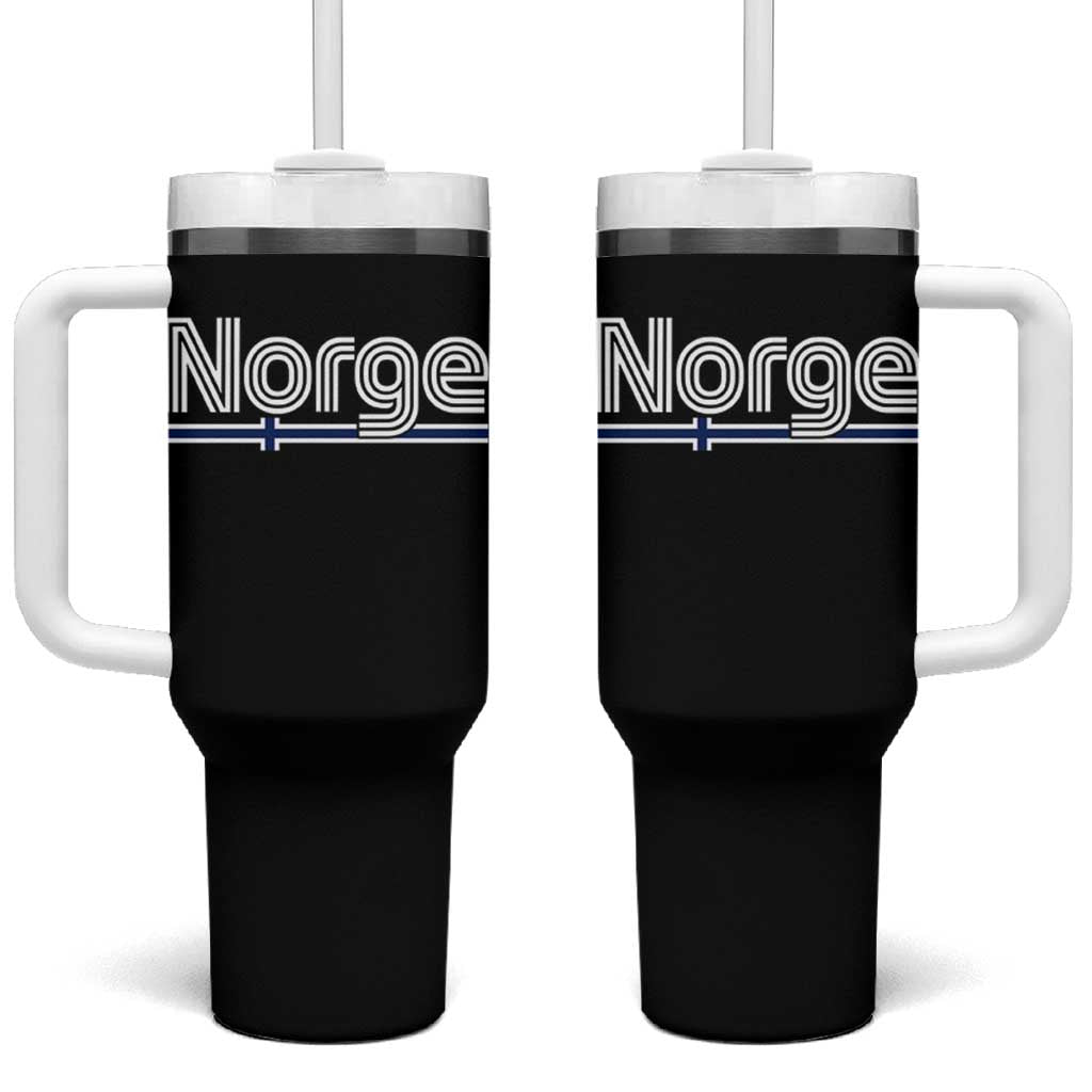 Retro Vintage Norge Flag Tumbler With Handle Norway Norwegian Pride Heritage Scandinavian