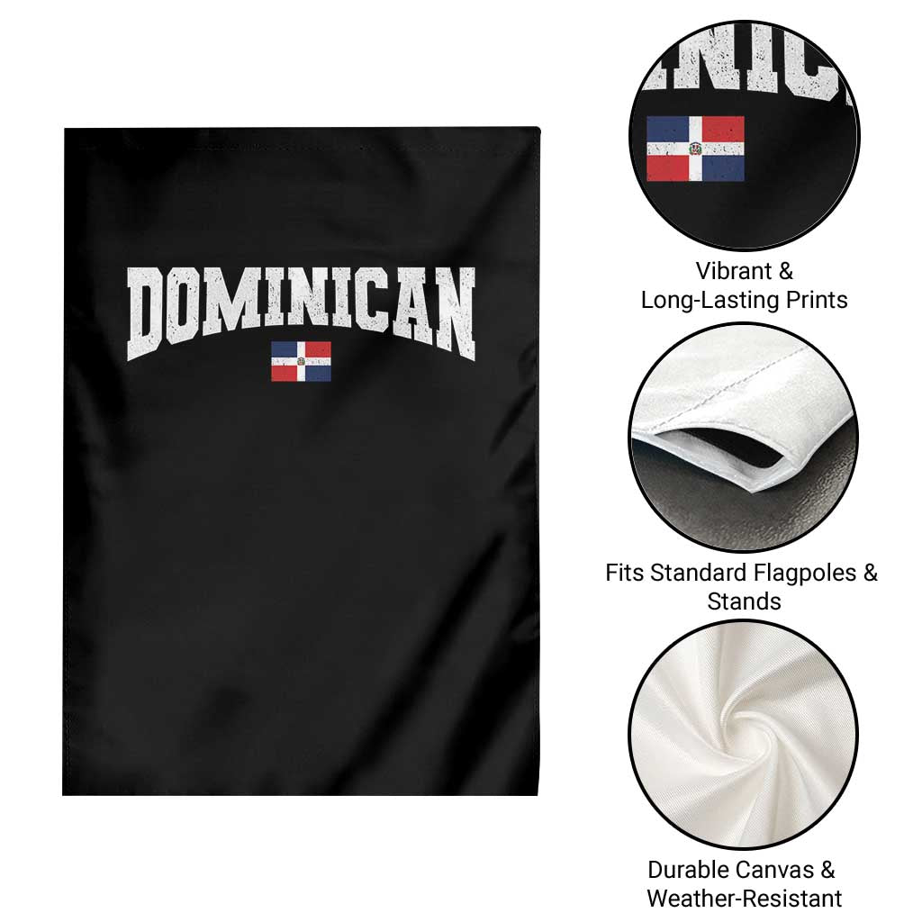 Vintage Dominican Republic Flag Garden Flag Retro Varsity Caribbean Pride Heritage Gift