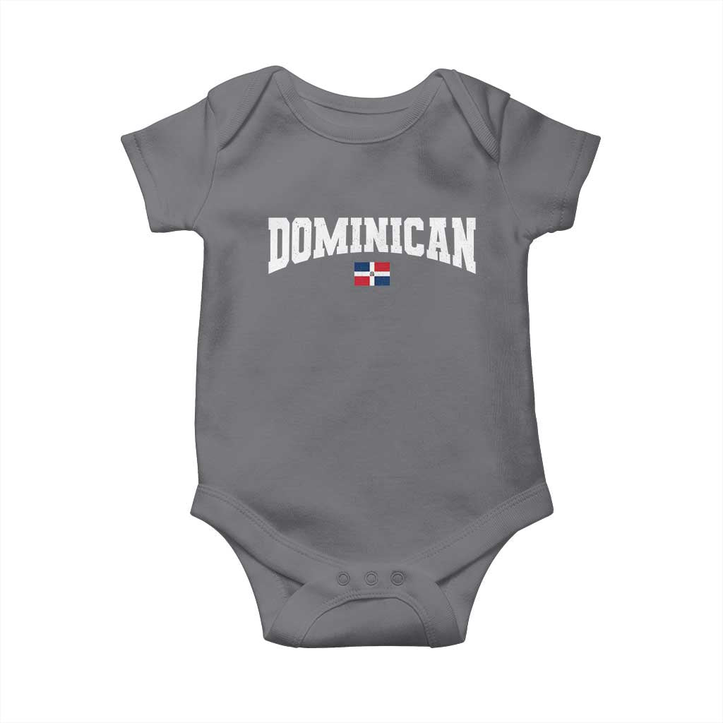 Vintage Dominican Republic Flag Baby Onesie Retro Varsity Caribbean Pride Heritage Gift