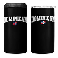 Vintage Dominican Republic Flag 4 in 1 Can Cooler Tumbler Retro Varsity Caribbean Pride Heritage Gift