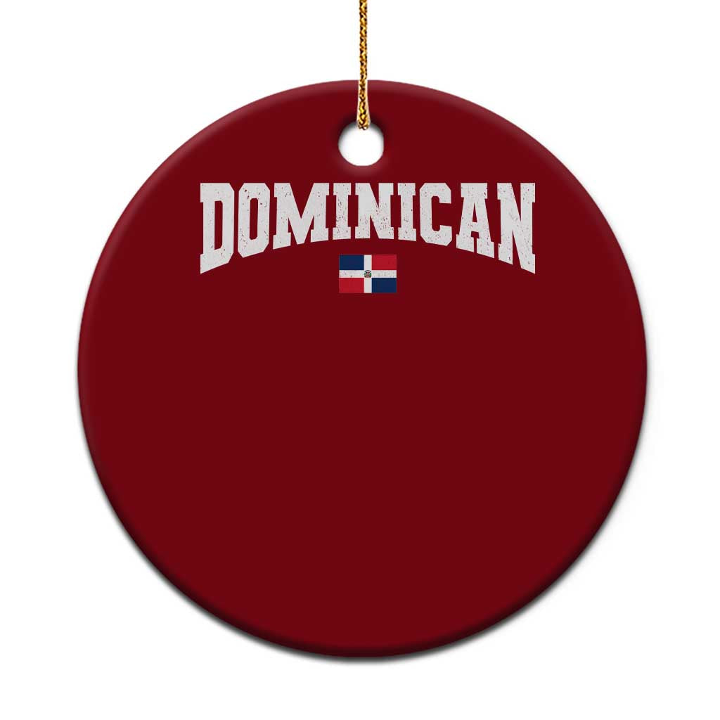 Vintage Dominican Republic Flag Ceramic Ornament Retro Varsity Caribbean Pride Heritage Gift