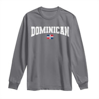 Vintage Dominican Republic Flag Long Sleeve Shirt Retro Varsity Caribbean Pride Heritage Gift