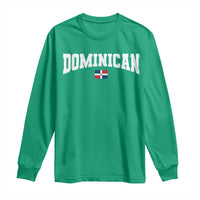 Vintage Dominican Republic Flag Long Sleeve Shirt Retro Varsity Caribbean Pride Heritage Gift