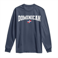 Vintage Dominican Republic Flag Long Sleeve Shirt Retro Varsity Caribbean Pride Heritage Gift
