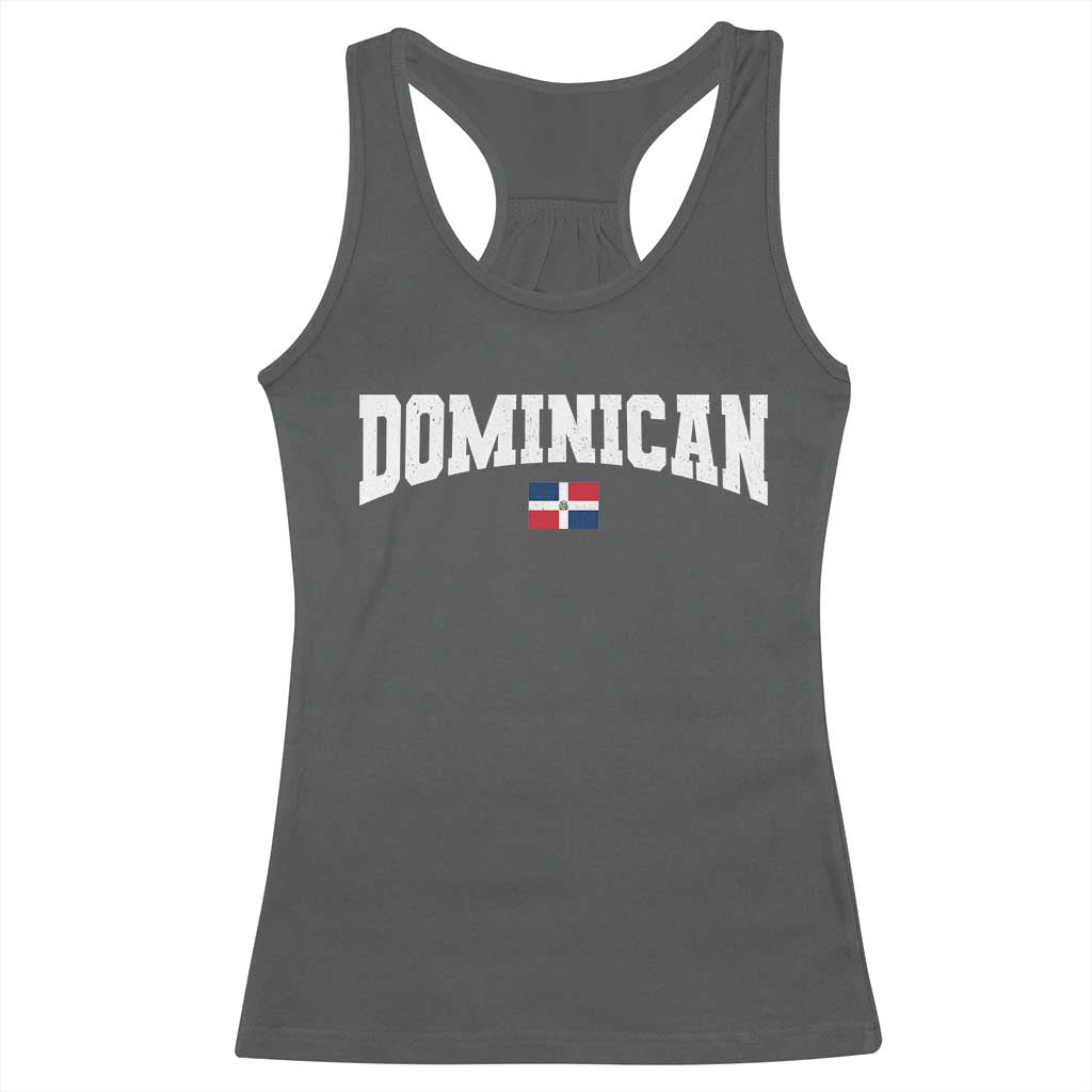 Vintage Dominican Republic Flag Racerback Tank Top Retro Varsity Caribbean Pride Heritage Gift