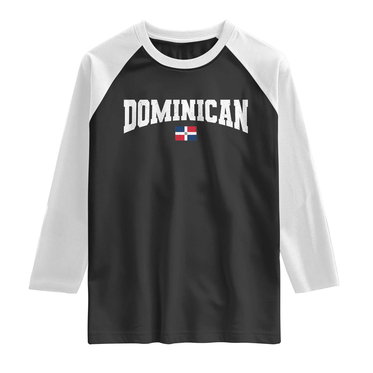 Vintage Dominican Republic Flag Raglan Shirt Retro Varsity Caribbean Pride Heritage Gift
