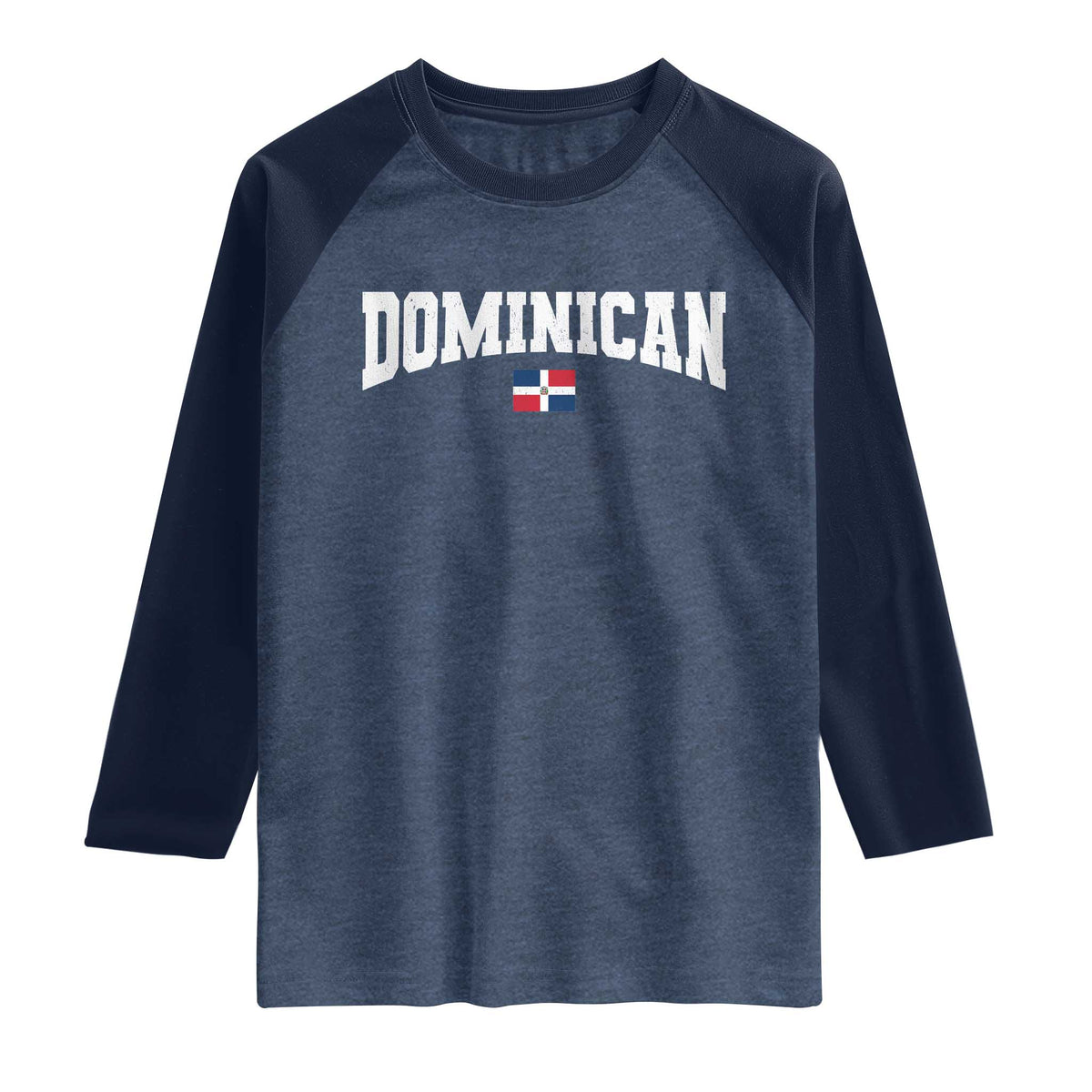 Vintage Dominican Republic Flag Raglan Shirt Retro Varsity Caribbean Pride Heritage Gift