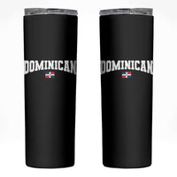 Vintage Dominican Republic Flag Skinny Tumbler Retro Varsity Caribbean Pride Heritage Gift