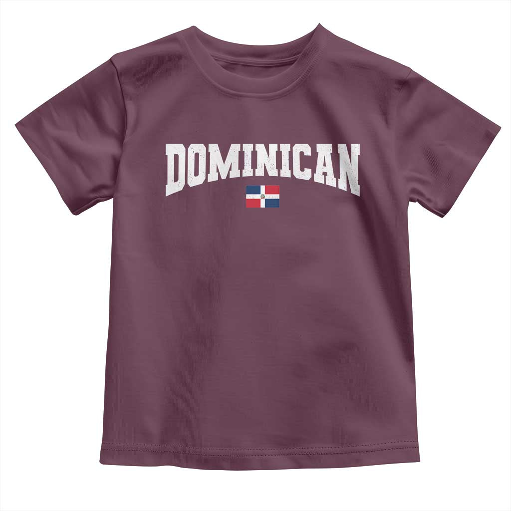 Vintage Dominican Republic Flag Toddler T Shirt Retro Varsity Caribbean Pride Heritage Gift