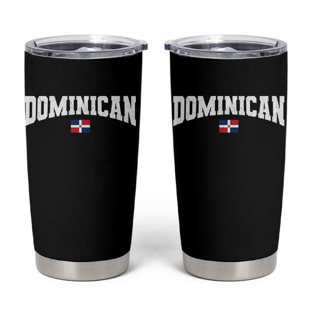 Vintage Dominican Republic Flag Tumbler Cup Retro Varsity Caribbean Pride Heritage Gift