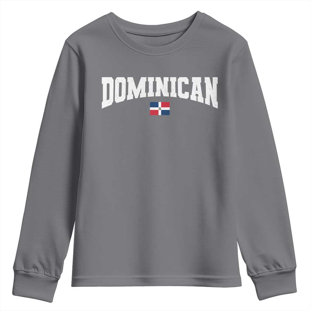 Vintage Dominican Republic Flag Youth Sweatshirt Retro Varsity Caribbean Pride Heritage Gift