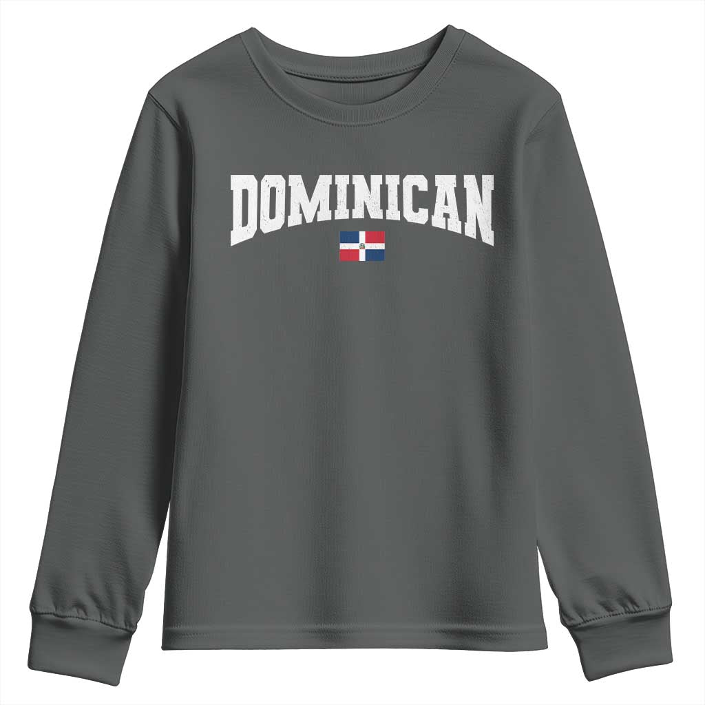 Vintage Dominican Republic Flag Youth Sweatshirt Retro Varsity Caribbean Pride Heritage Gift