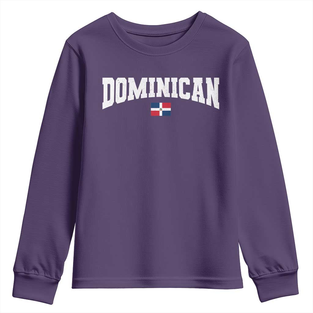 Vintage Dominican Republic Flag Youth Sweatshirt Retro Varsity Caribbean Pride Heritage Gift