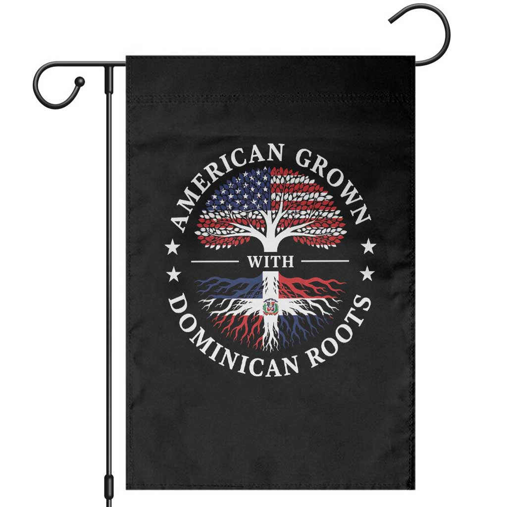 American Grown With Dominican Roots Garden Flag USA Dominican Republic Heritage Pride Gift