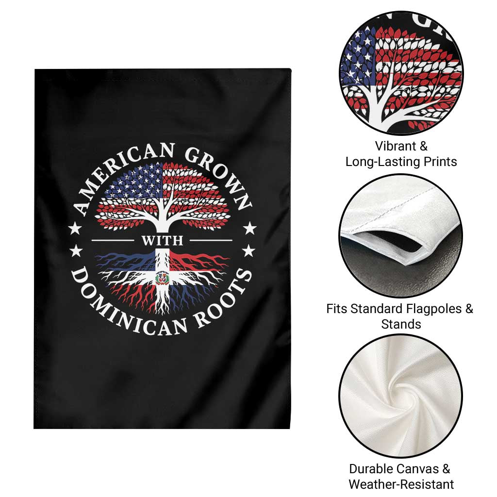 American Grown With Dominican Roots Garden Flag USA Dominican Republic Heritage Pride Gift