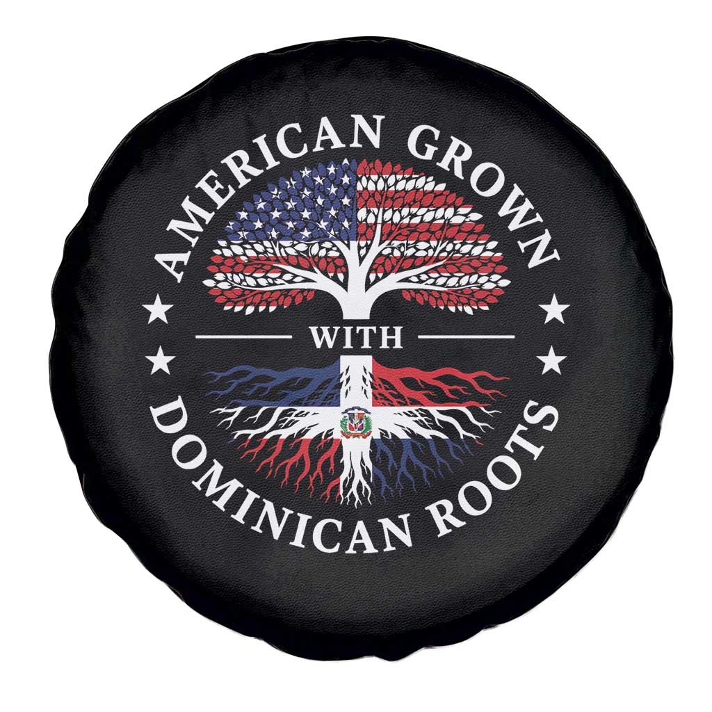 American Grown With Dominican Roots Spare Tire Cover USA Dominican Republic Heritage Pride Gift