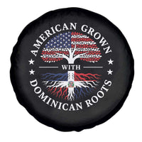 American Grown With Dominican Roots Spare Tire Cover USA Dominican Republic Heritage Pride Gift