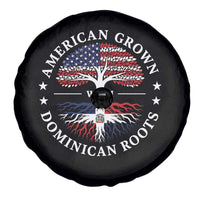 American Grown With Dominican Roots Spare Tire Cover USA Dominican Republic Heritage Pride Gift