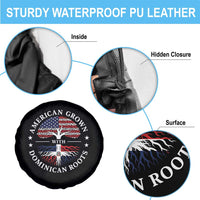 American Grown With Dominican Roots Spare Tire Cover USA Dominican Republic Heritage Pride Gift
