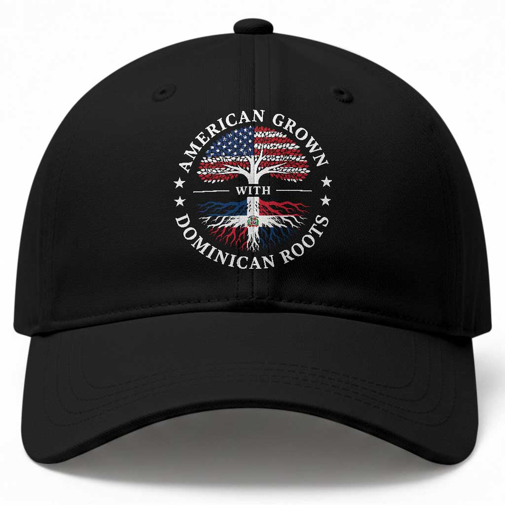 American Grown With Dominican Roots Baseball Cap USA Dominican Republic Heritage Pride Gift