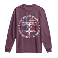 American Grown With Dominican Roots Long Sleeve Shirt USA Dominican Republic Heritage Pride Gift