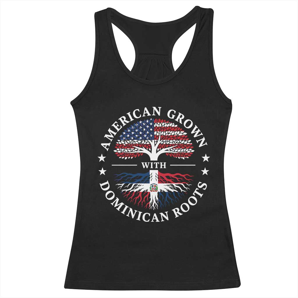 American Grown With Dominican Roots Racerback Tank Top USA Dominican Republic Heritage Pride Gift