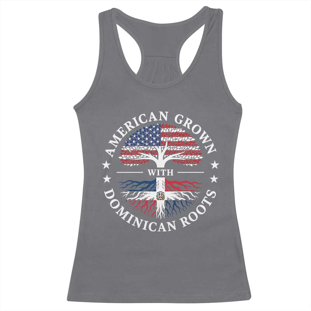 American Grown With Dominican Roots Racerback Tank Top USA Dominican Republic Heritage Pride Gift
