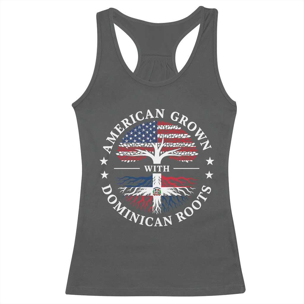 American Grown With Dominican Roots Racerback Tank Top USA Dominican Republic Heritage Pride Gift