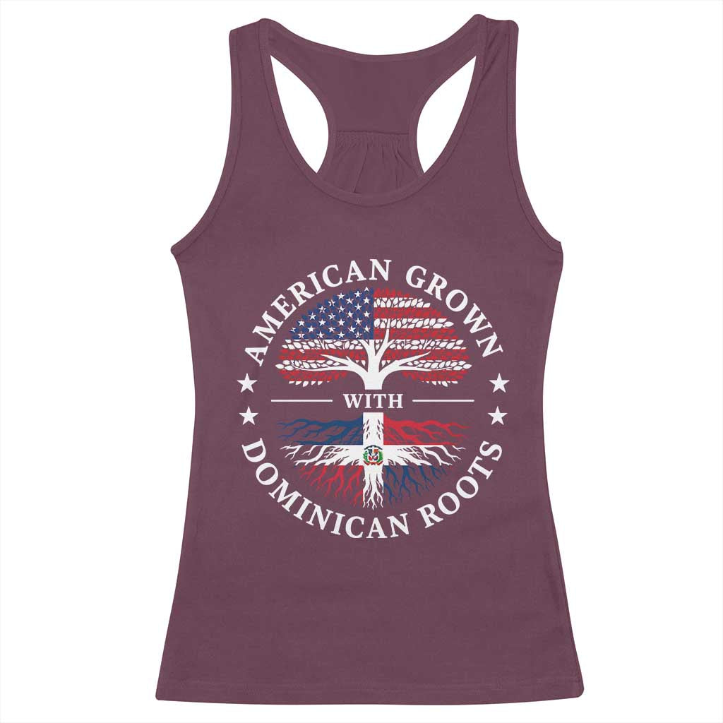 American Grown With Dominican Roots Racerback Tank Top USA Dominican Republic Heritage Pride Gift