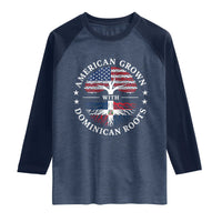 American Grown With Dominican Roots Raglan Shirt USA Dominican Republic Heritage Pride Gift