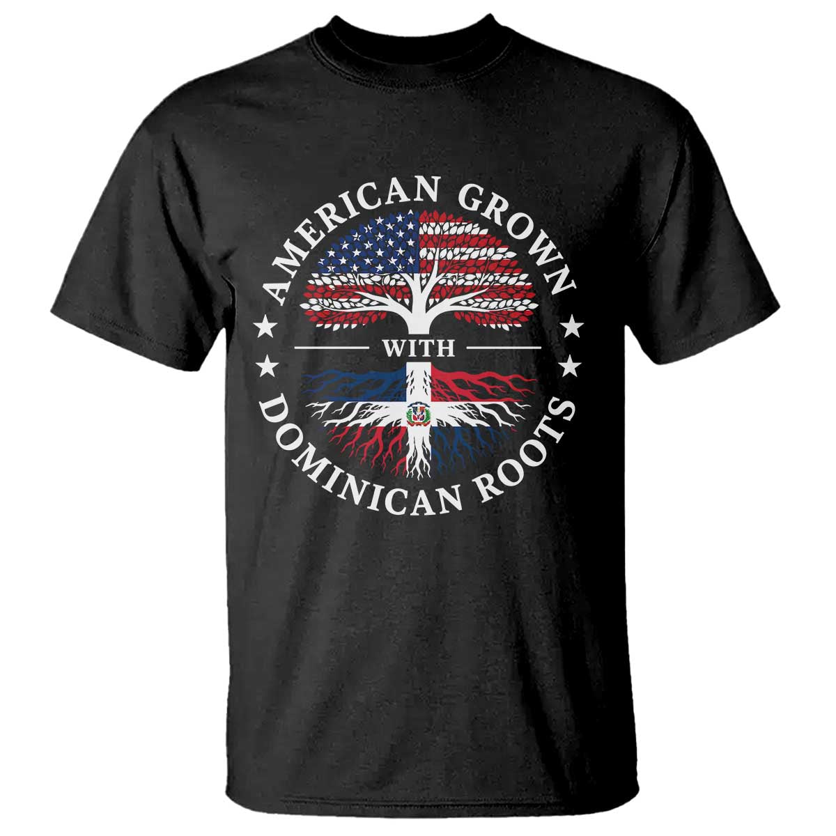 American Grown With Dominican Roots T Shirt USA Dominican Republic Heritage Pride Gift