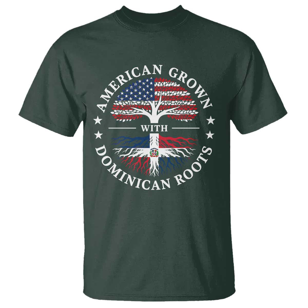 American Grown With Dominican Roots T Shirt USA Dominican Republic Heritage Pride Gift