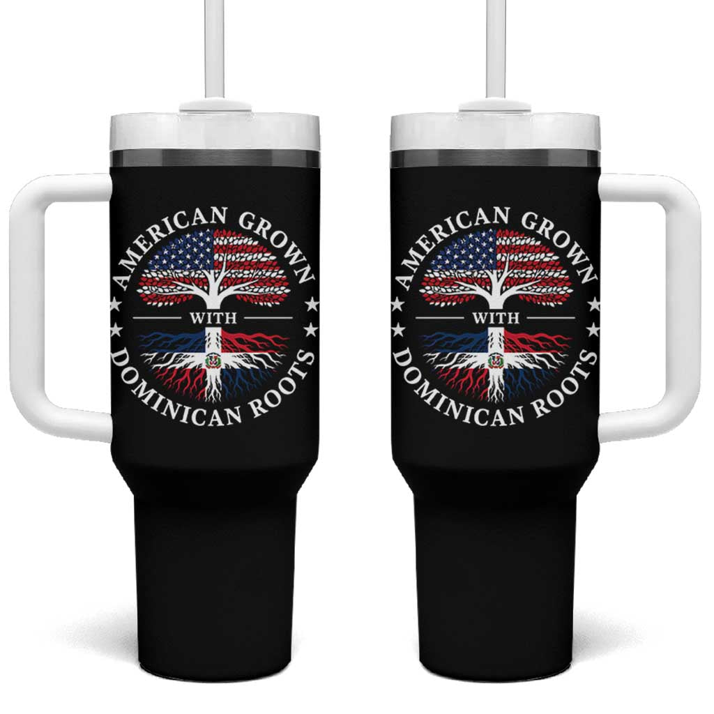 American Grown With Dominican Roots Tumbler With Handle USA Dominican Republic Heritage Pride Gift