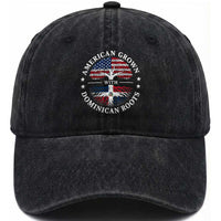American Grown With Dominican Roots Washed Cotton Baseball Cap USA Dominican Republic Heritage Pride Gift