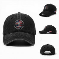 American Grown With Dominican Roots Washed Cotton Baseball Cap USA Dominican Republic Heritage Pride Gift