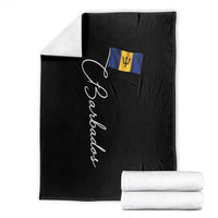 Barbados Flag Throw Blanket Elegant Barbados Pride Patriotic Island Heritage Gift