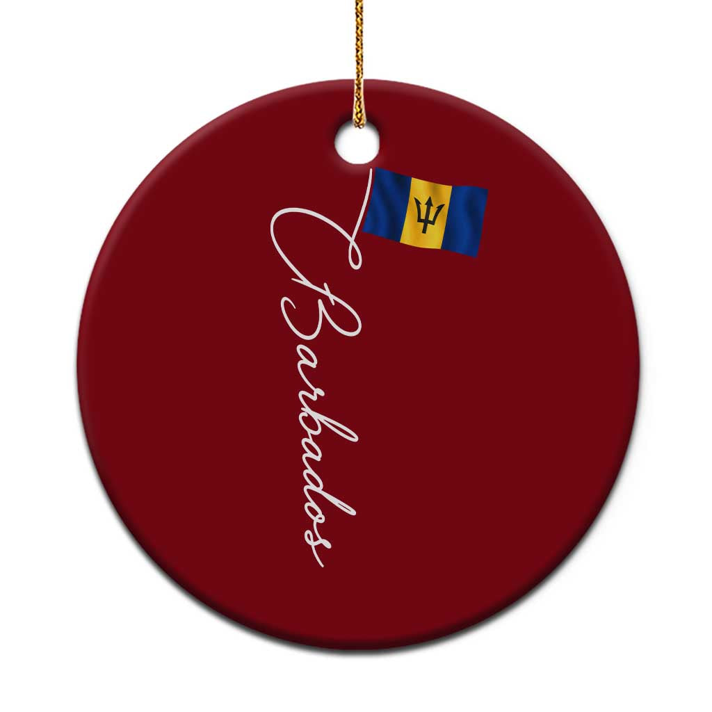 Barbados Flag Ceramic Ornament Elegant Barbados Pride Patriotic Island Heritage Gift