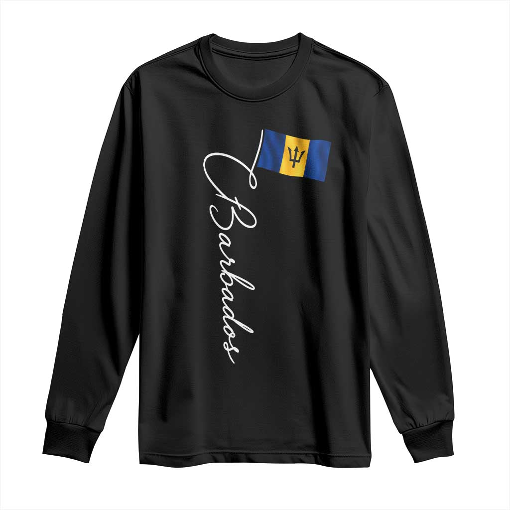 Barbados Flag Long Sleeve Shirt Elegant Barbados Pride Patriotic Island Heritage Gift