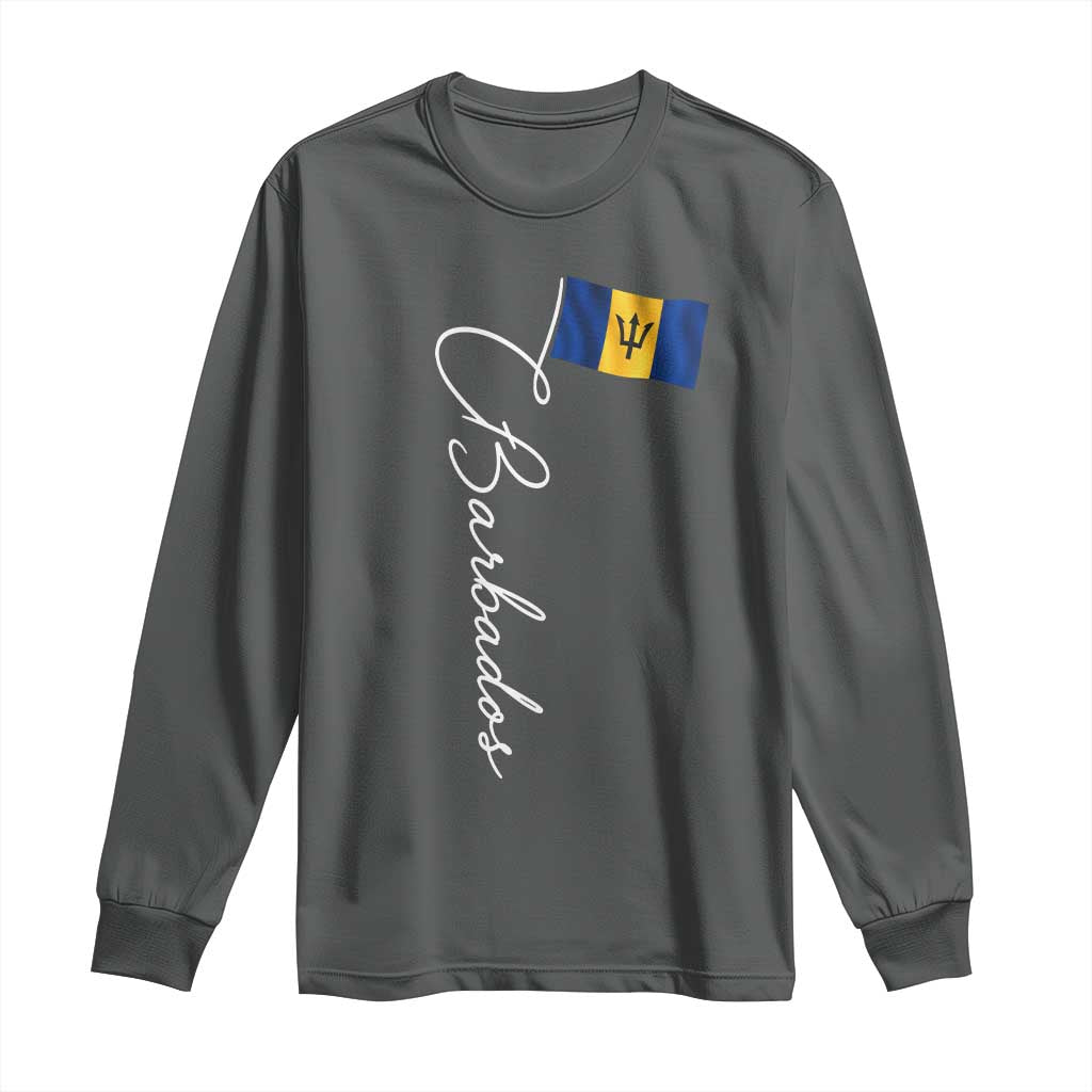 Barbados Flag Long Sleeve Shirt Elegant Barbados Pride Patriotic Island Heritage Gift